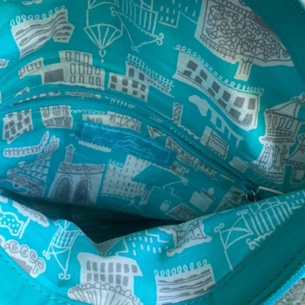 Vera Bradley NWT Turquoise Quilted Patent Leather Detail Hobo Shoulder Bag